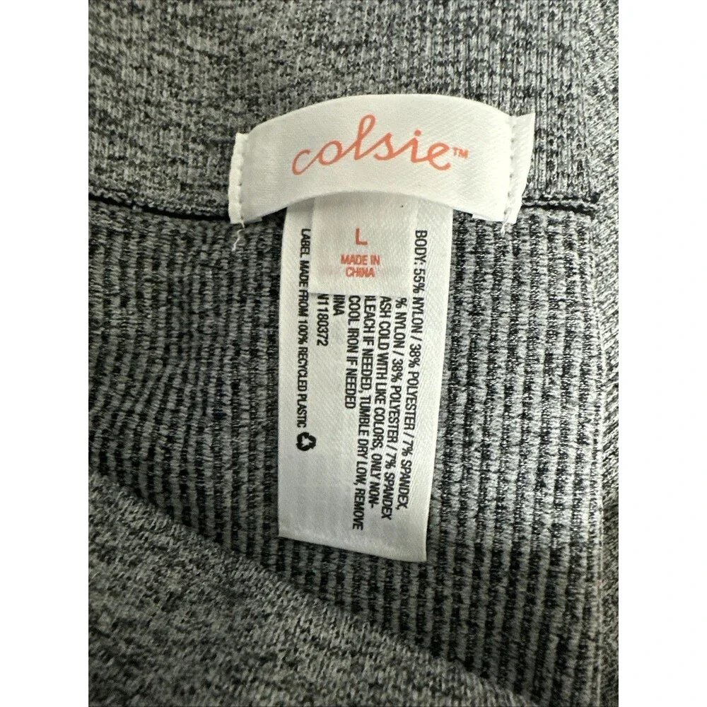 Womens Gray Colsie Seamless Ribbed Leggings‎ Size L Baselayer Ski Outdoor Layer
